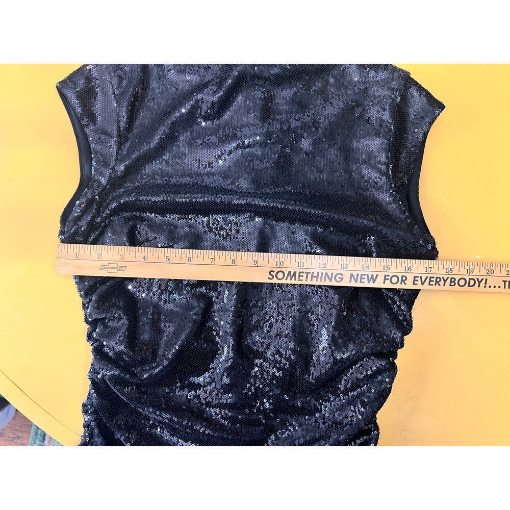 Michael Kors Sequined Stretch Knit Cap Sleeve Mini Dress Black Women's M NWOT - Picture 6 of 8